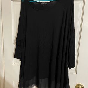 Black tunic with sheer details